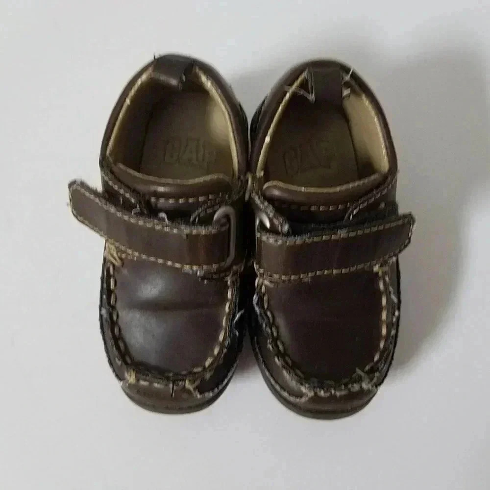 GAP Loafers Shoes Toddler Boys 5 Brown Hook & Loop - Picture 2 of 6
